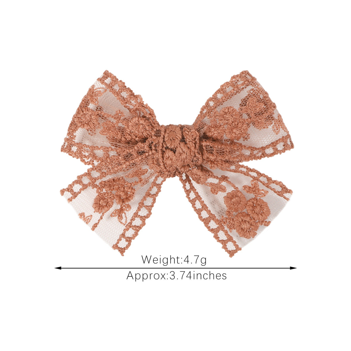 Barrettes de broderie en dentelle pour enfants Bow