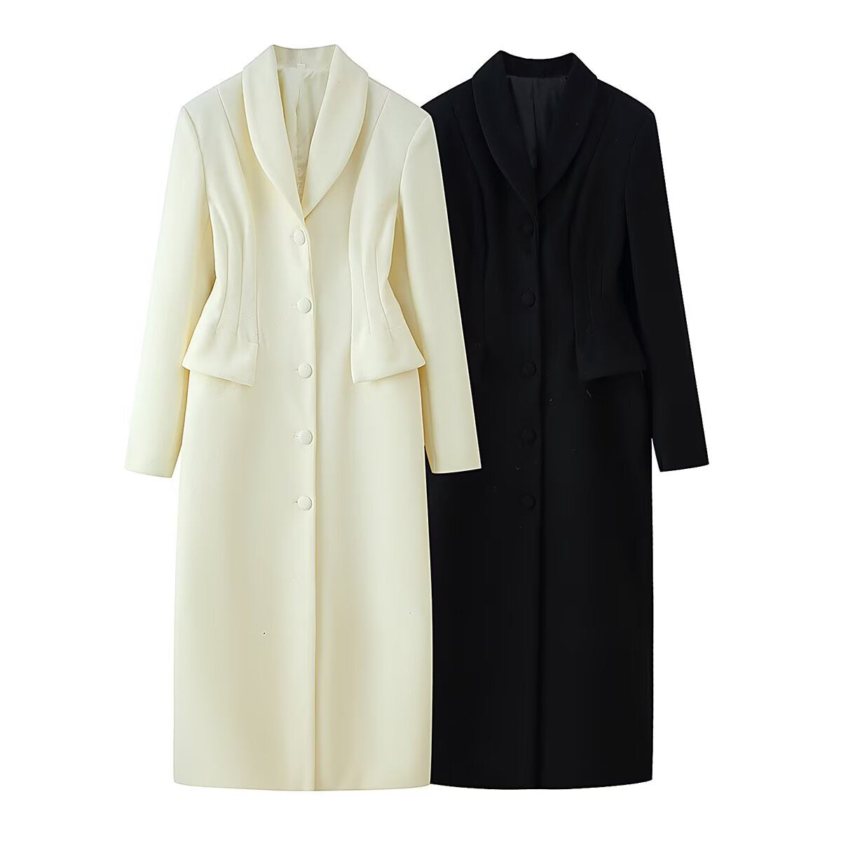 Manteau de poche à laque boutonnée mode