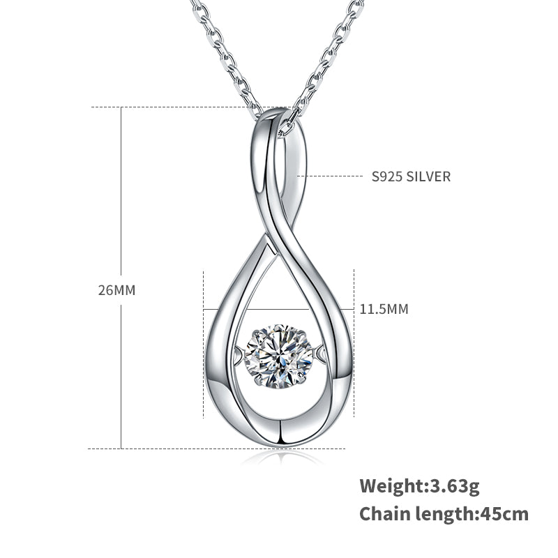 S925 Argent Sterling 0.5ct D Couleur VVS1 Moissanite Pendentif Collier 45cm Platine