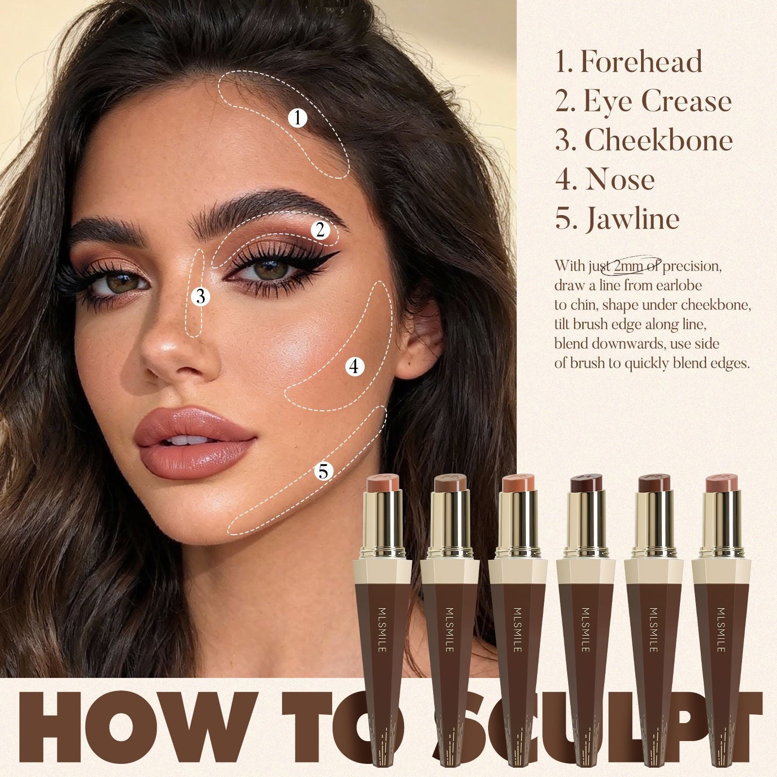 Contour Stick Set Multi-fonctionnel Highlighting et Shaping tridimensionnel