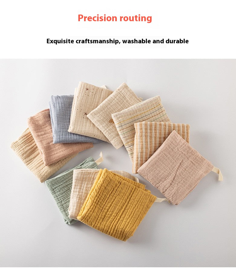 Simple bébé Gauze coton Serviette carrée à quatre couches Salive Serviette visage vêtement couleur soins infirmiers
