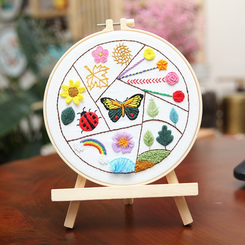 Pratique de l'aiguille pratique fleur et animal croix ensemble de trois pièces
