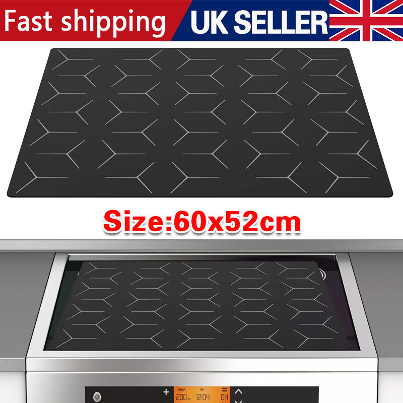 Large Hob Protector Mat 52 x 60cm Heat Resistant Silicone - Washable