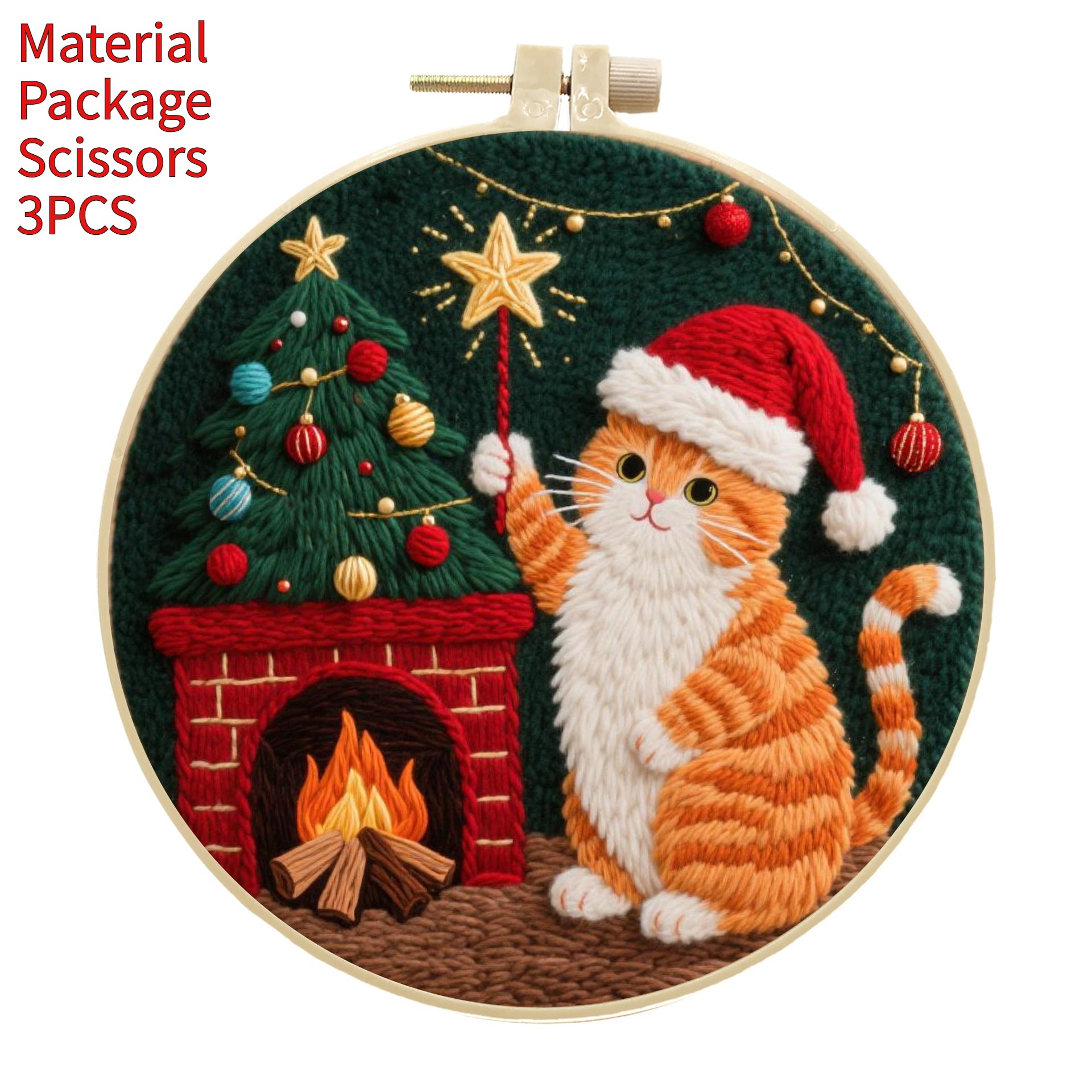 Cat Broderie artisanale Diy Matériau Package