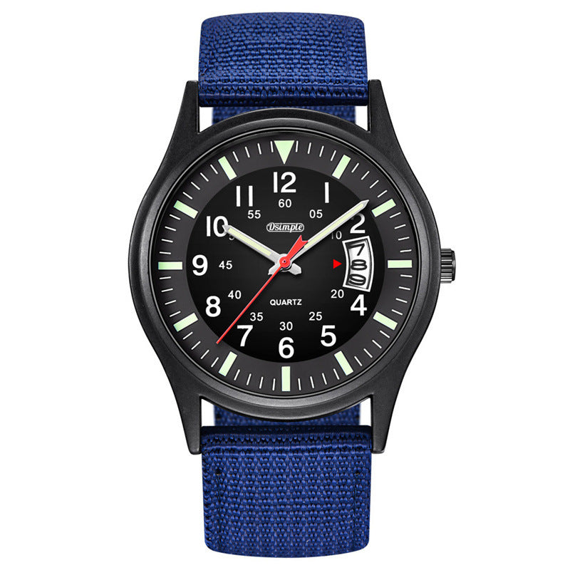Montre à quartz en nylon lumineux pour hommes