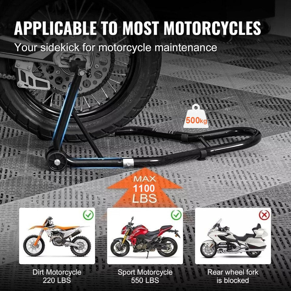 500KG Motorcycle Stand Paddock Heavy Duty Rear Wheel Lift Motorbike Carrier