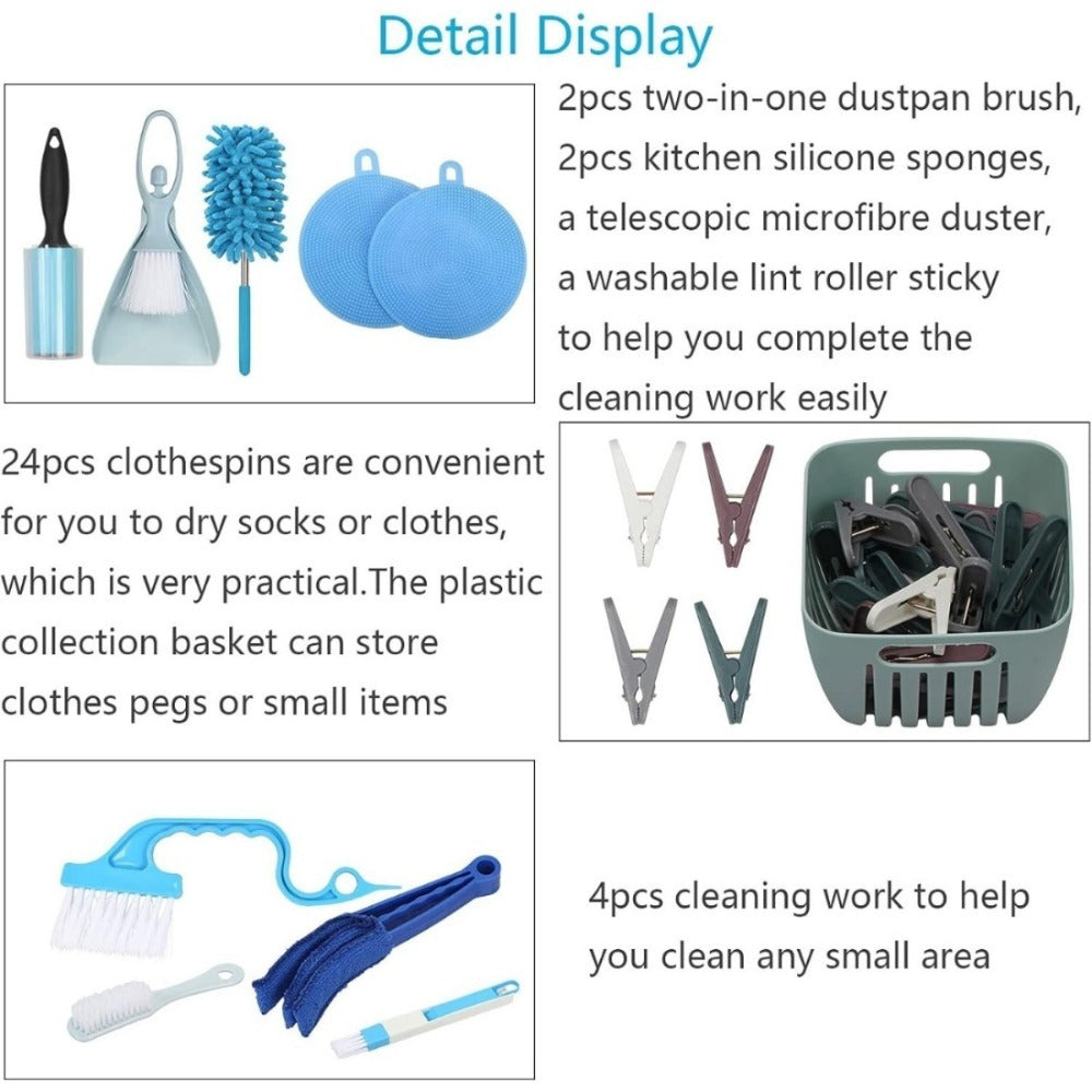 Ensemble de nettoyage ménager 10 pièces avec brosses