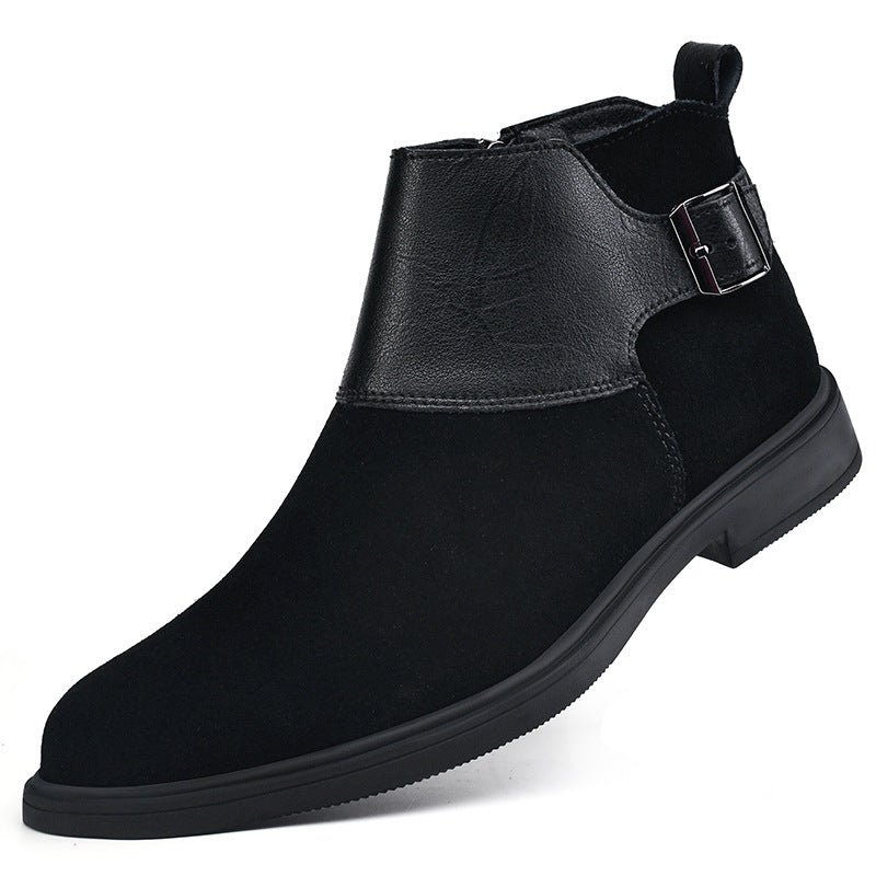 Bottes de cheville zippée en cuir de style britannique haut de gamme
