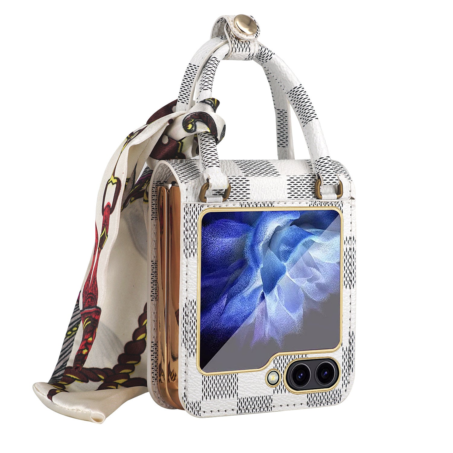 Sac à main électroplaqué Flip5 ornement ruban Une pièce Hinge housse de protection