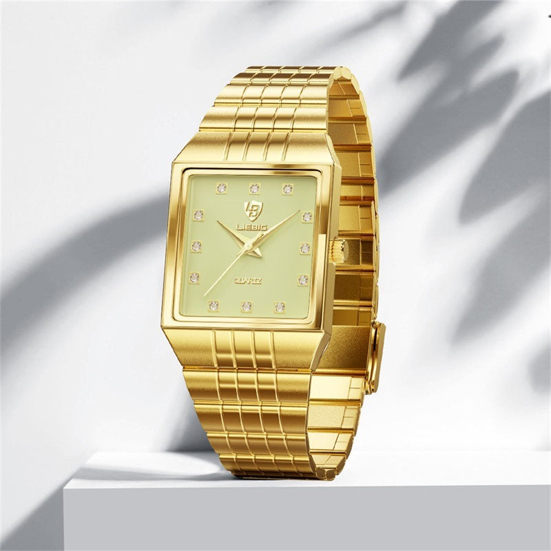 Montre Quartz classique pour hommes en or de luxe
