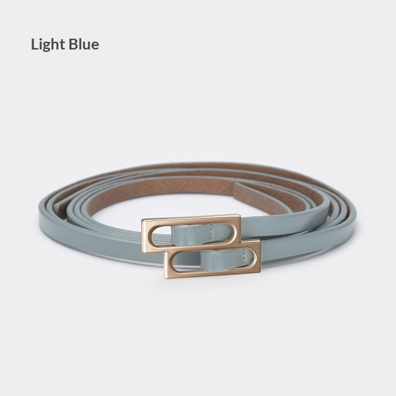 Ceinture en cuir casual rétro pour femmes avec double boucle