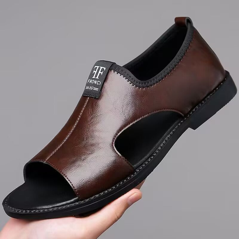 Sandales à contre-dérapant en cuir mince