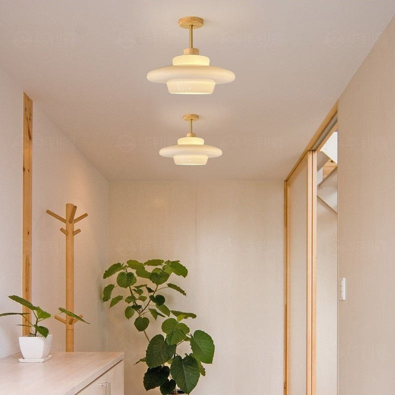 Nordic Modern Cream-toned Mid-century Minimalist Plafond Lumière