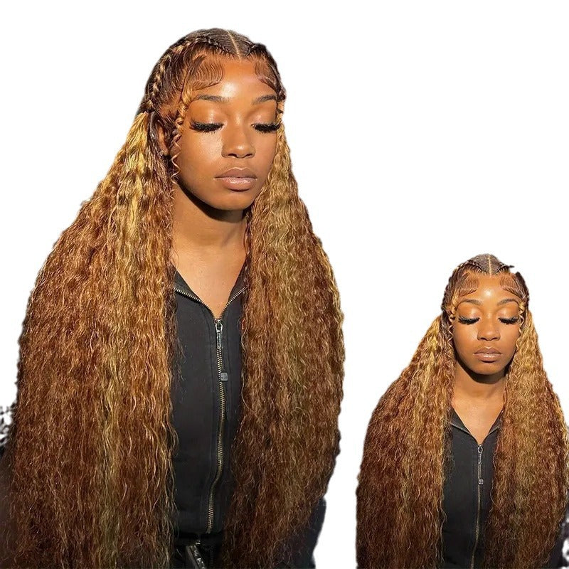 Perruque moyenne Petit volume mettre en évidence Gradient Long cheveux bouclés