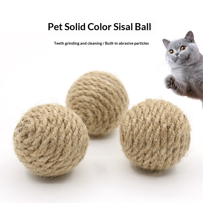 Balle de corde de chanvre animal 45 Cm de couleur naturelle tissée