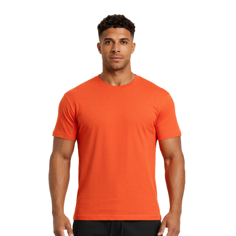Haut de forme physique respirante à manches courtes à manches courtes pour hommes avec un collier et un Ela haut