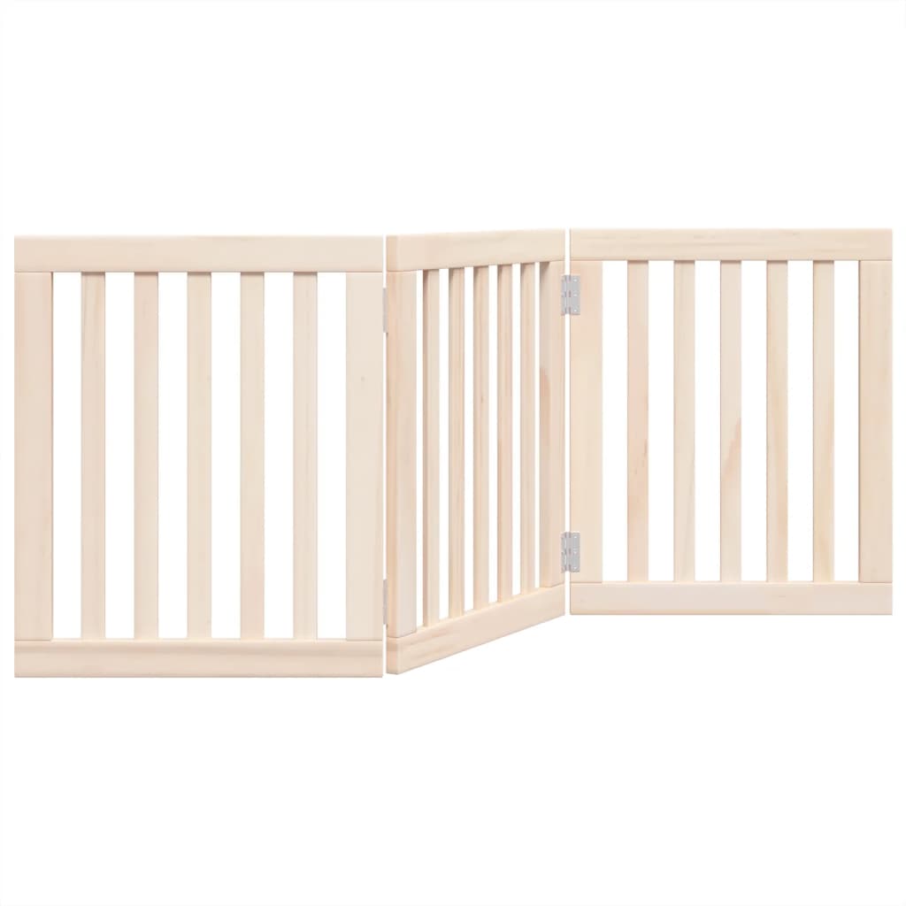 Foldable 3-Panel Dog Gate 150 cm Poplar Wood