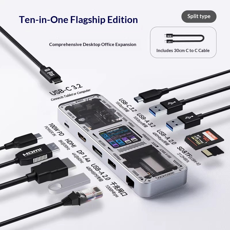 Ordinateur portable HDMI miroir de conversion 8K Port Gigabit Ethernet USB station d'accueil