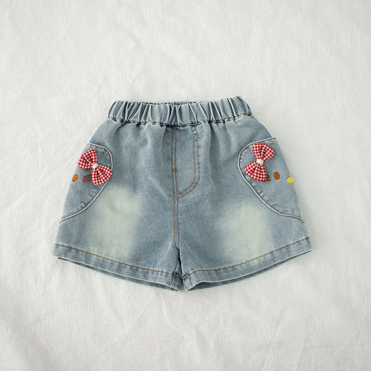 Chemise à poupée à nœuds d'eau Short en denim Ensemble en deux parties