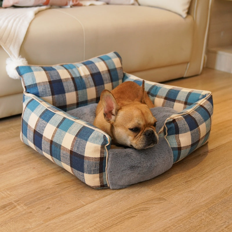 Lit pour animaux de compagnie lavable en toute saison Retro Plaid
