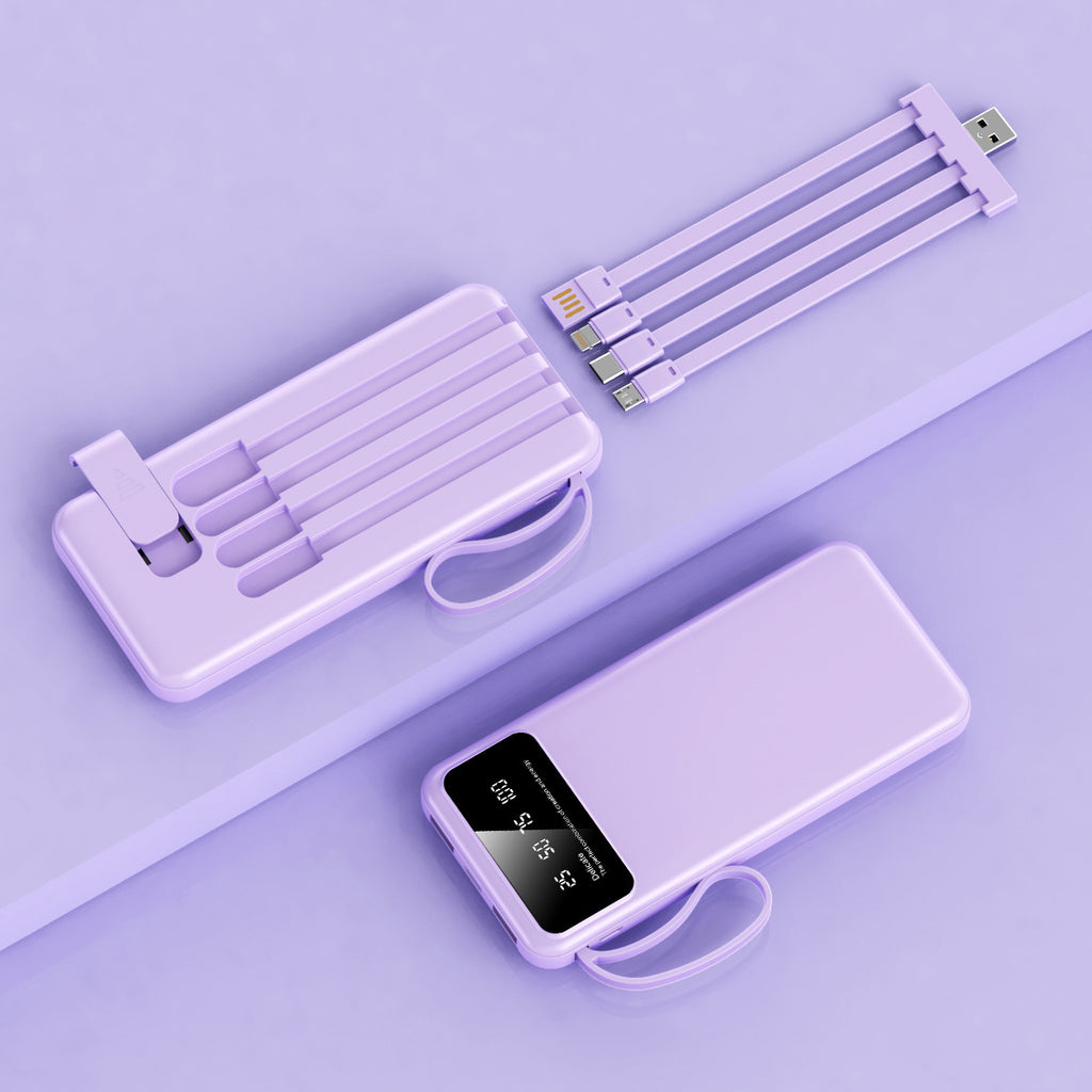 Portable Charger with Built-in Multi-Port Cable