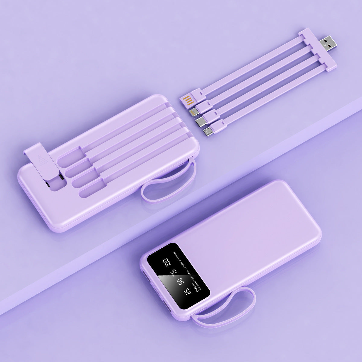Portable Charger with Built-in Multi-Port Cable
