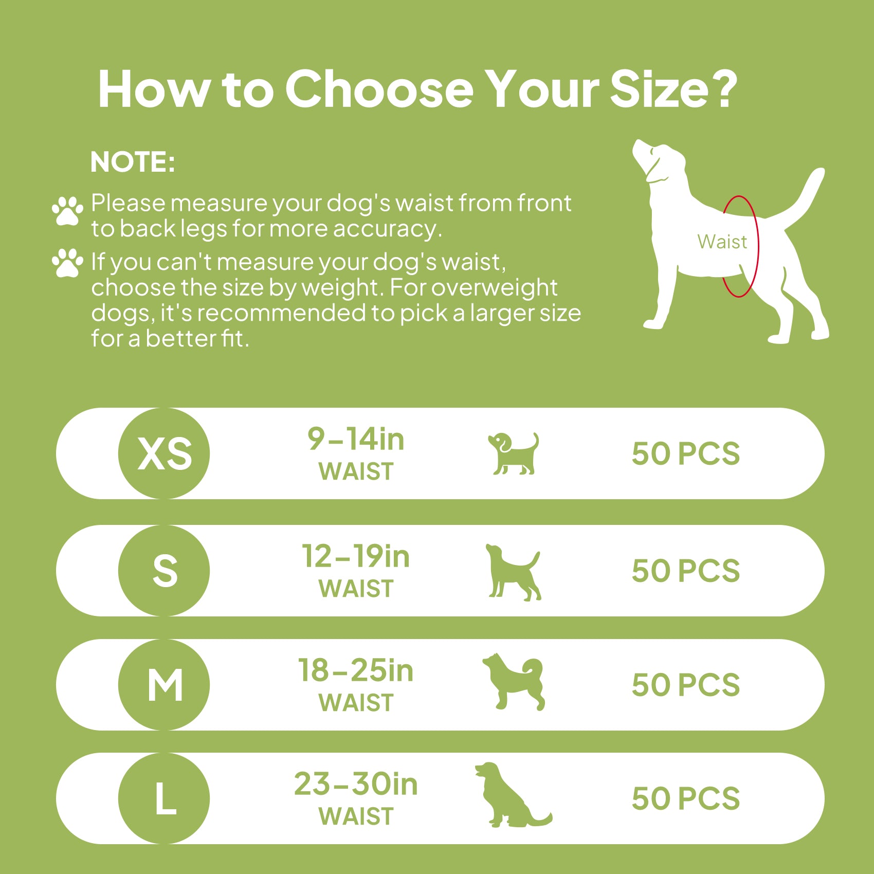 Enveloppes jetables pour chiens mâles
