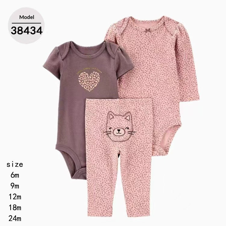 Enfants PrintempsAutomne Arrivée Bébé et tout-petit Ensemble à trois pièces