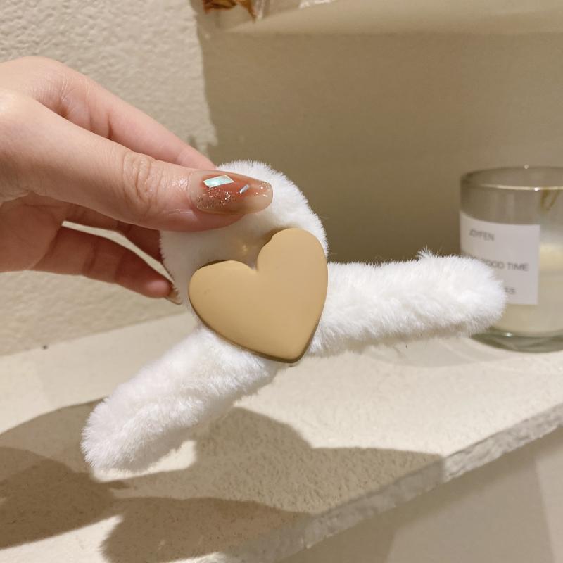 Corée Dongdaemun Love Plush Automne hiver Grab Clip