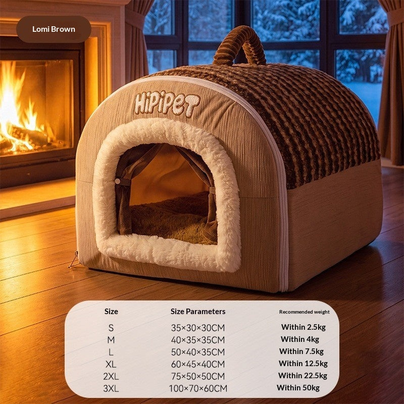 Animaux de compagnie Portable Courbé Maison Nid Petit à moyenne taille chien lit et lit de chat