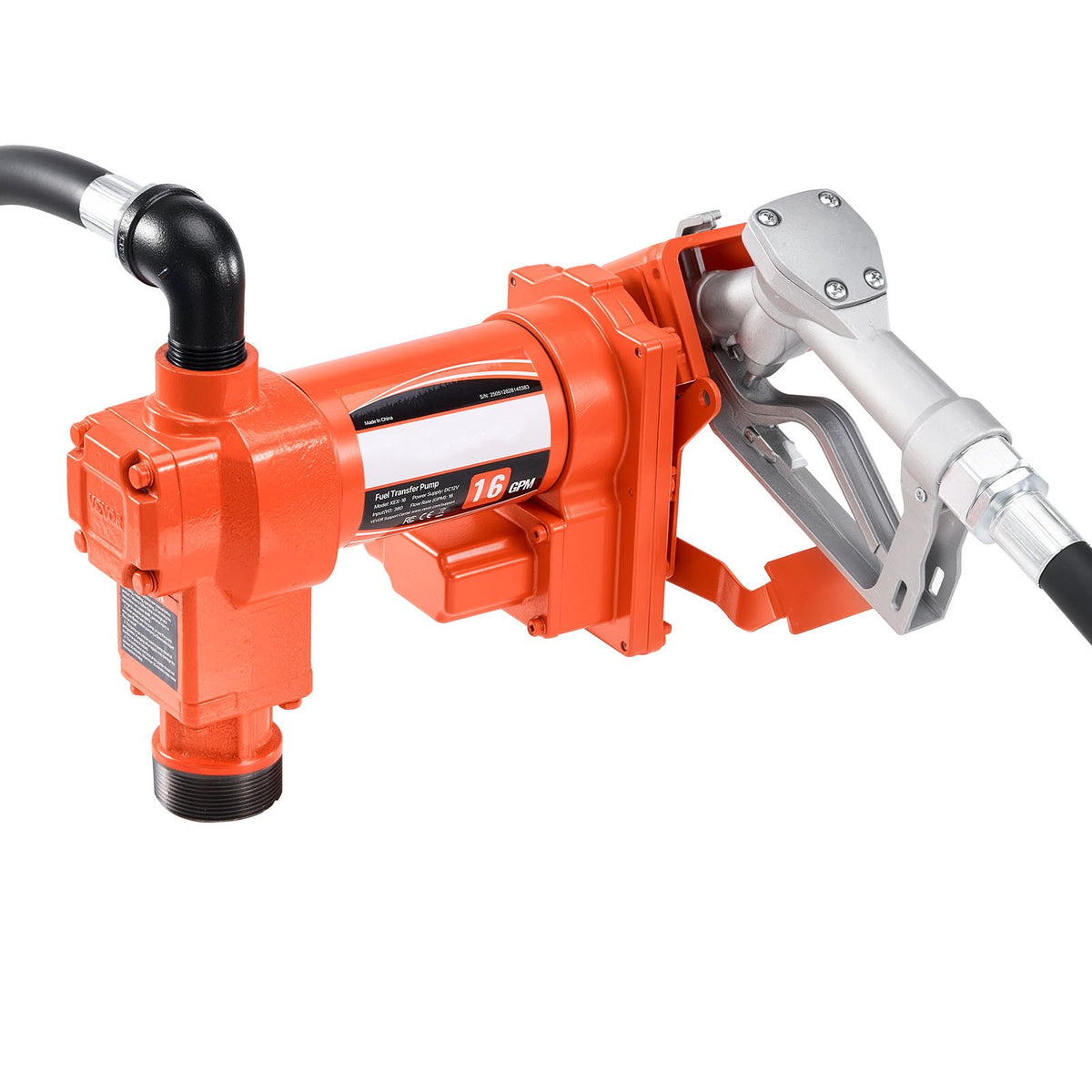 Pompe de transfert de carburant 12V DC 16 GPM avec tuyau et buse pour diesel d'essence