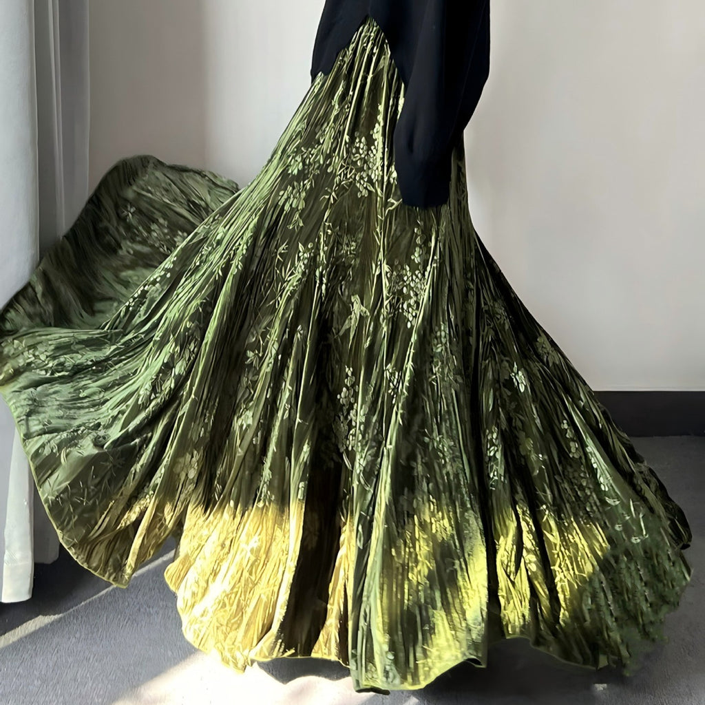 Robe de sirène émaillée vintage en couleur unie
