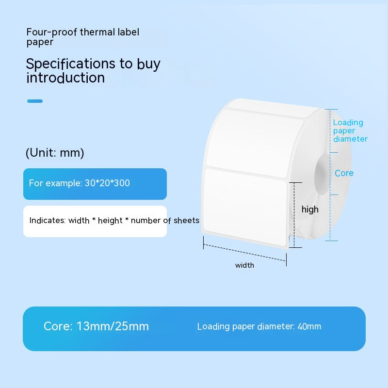 Four-property thermal paper adhesive sticker