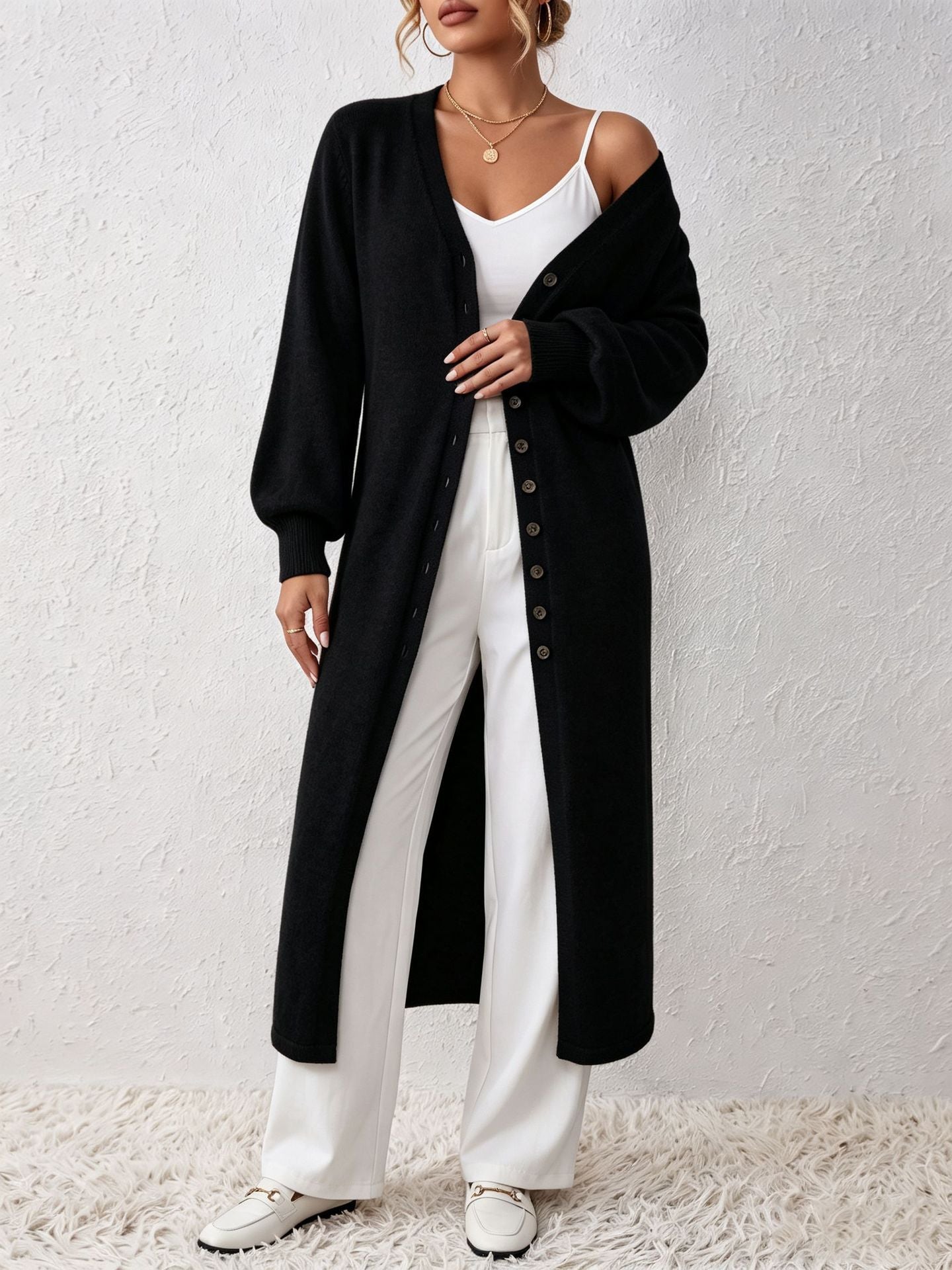 Robe de Cardigan tricotée à la mode