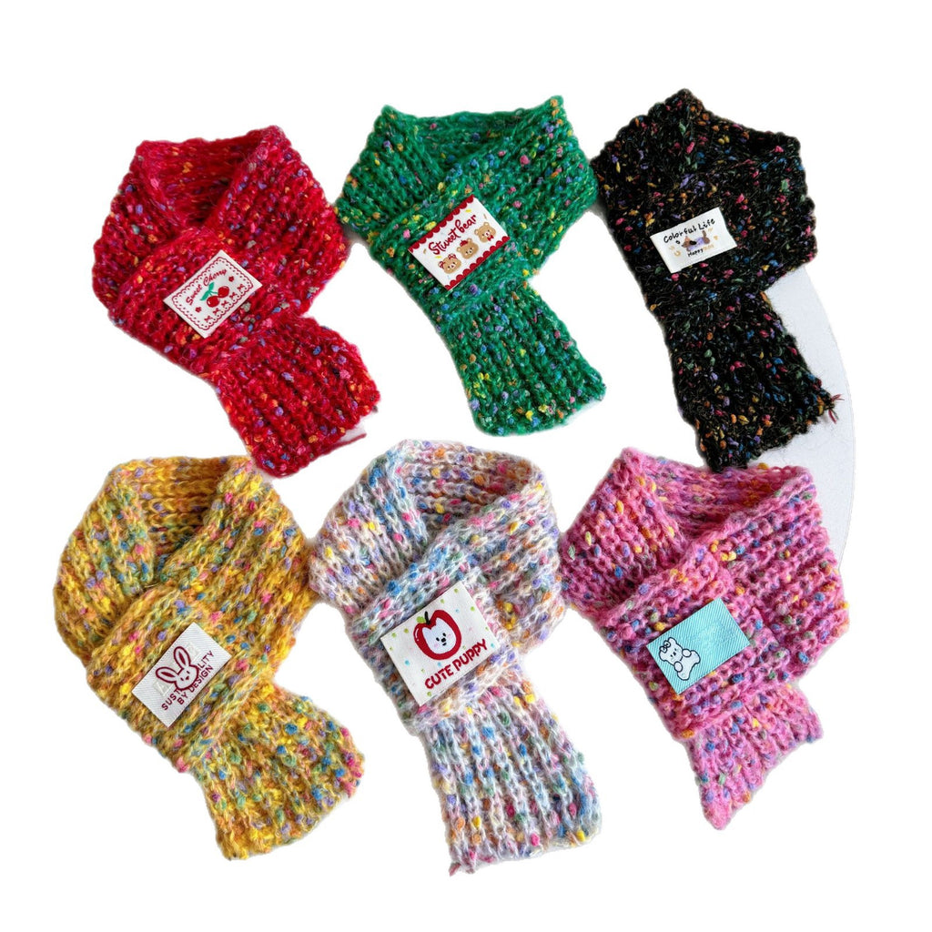 Bib chaud tricoté et serviette salive pour chiens