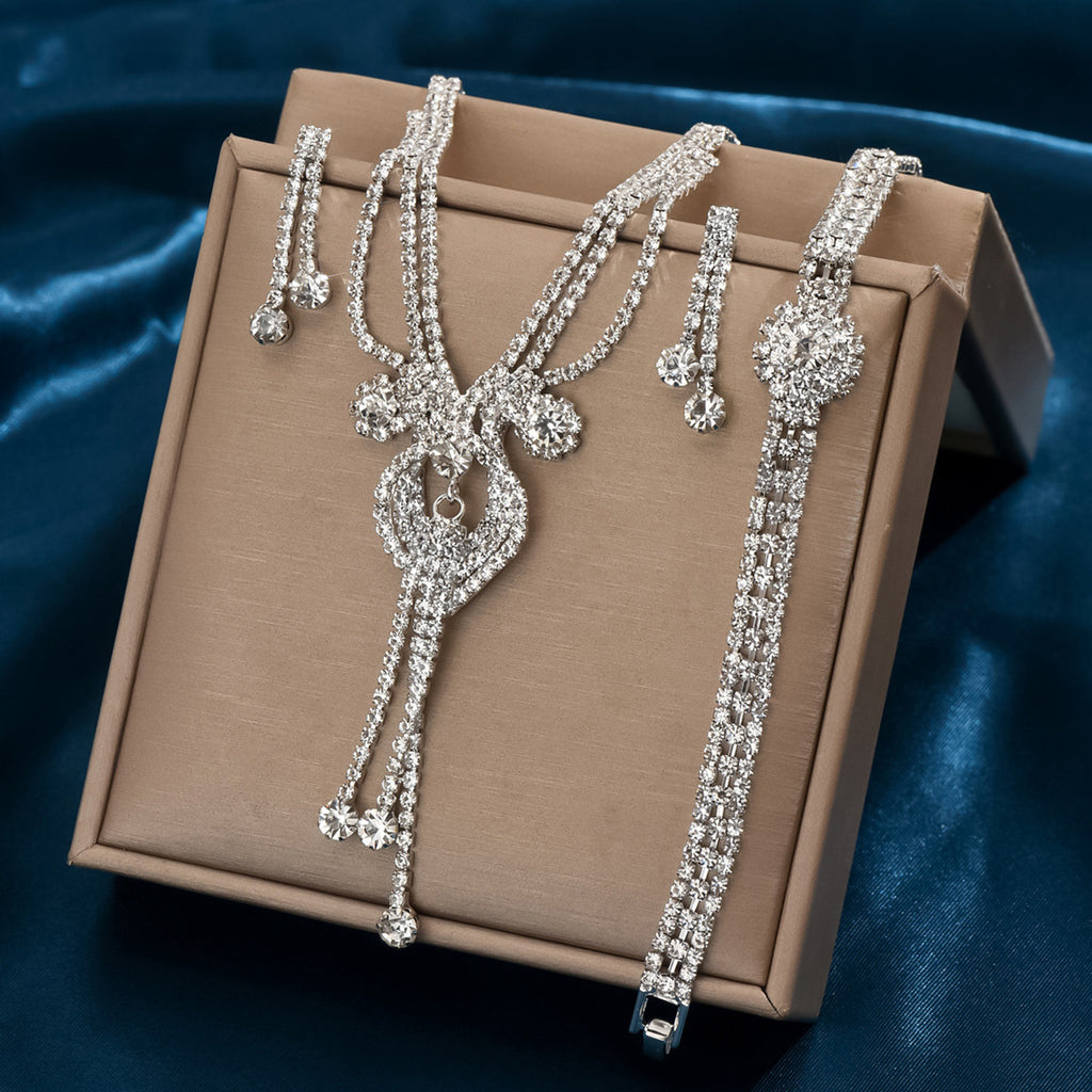 Ensemble de bijoux CZ 3Pcs pour les femmes Multi Layer V