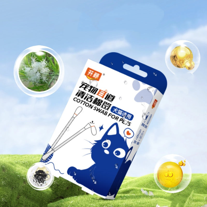 Nettoyant les oreilles des animaux de compagnie