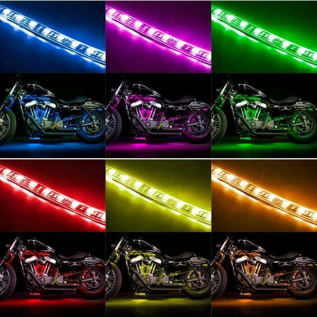 12X RGB Kit de lumière LED de moto sous la bande de corps Glow pour Harley-Davidson