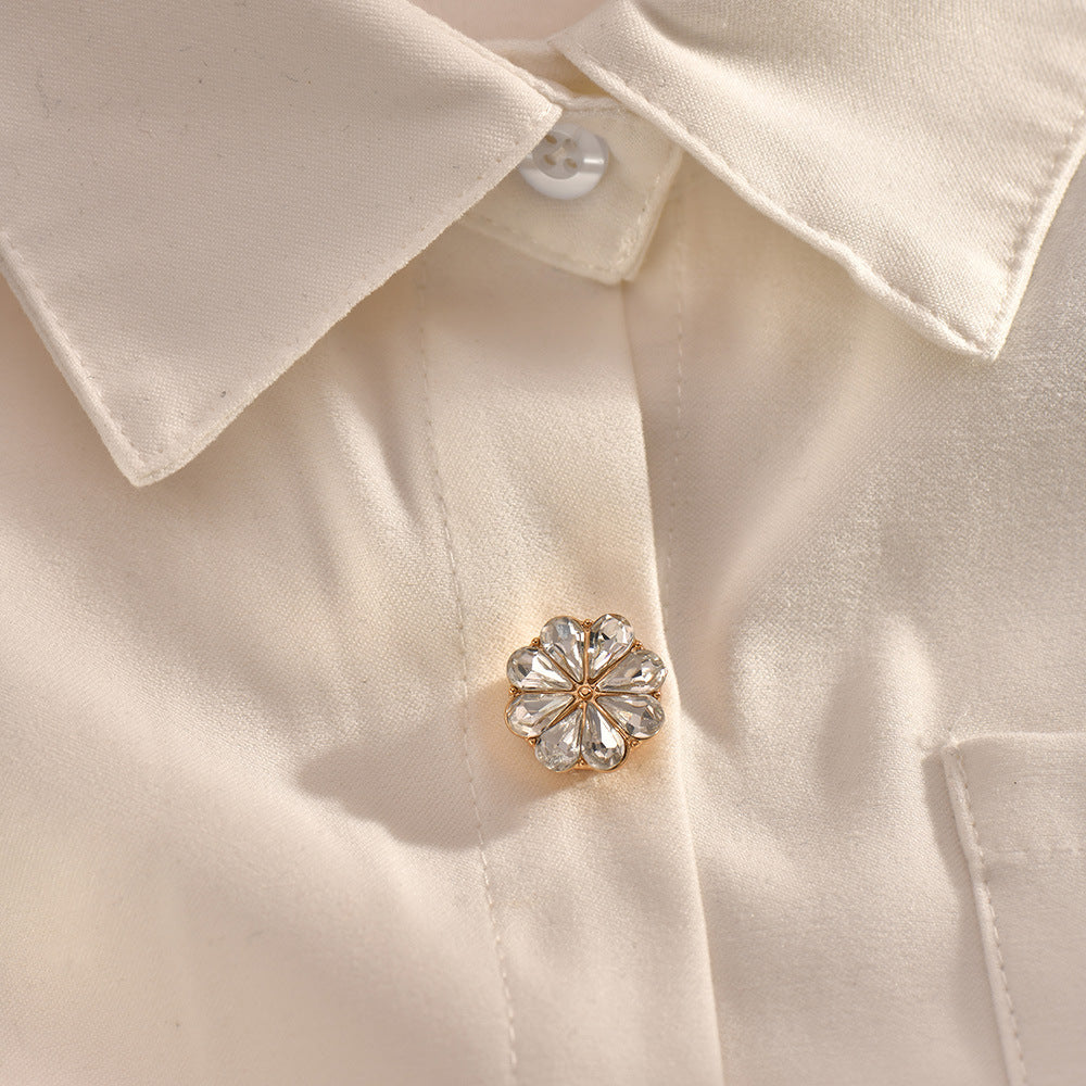 European And American Fashion Shirt Flower Strass Cufflinks Lady Temperament