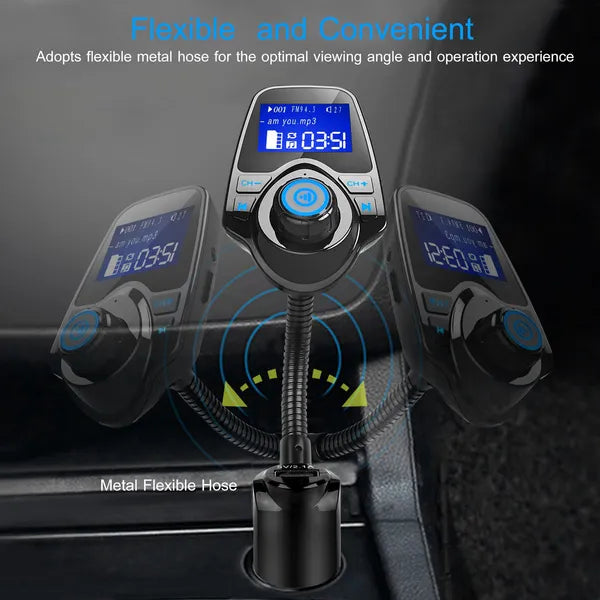 Voiture sans fil FM Transmetteur rapide USB Charge mains libres Call Car MP3 Player Entrée AUX