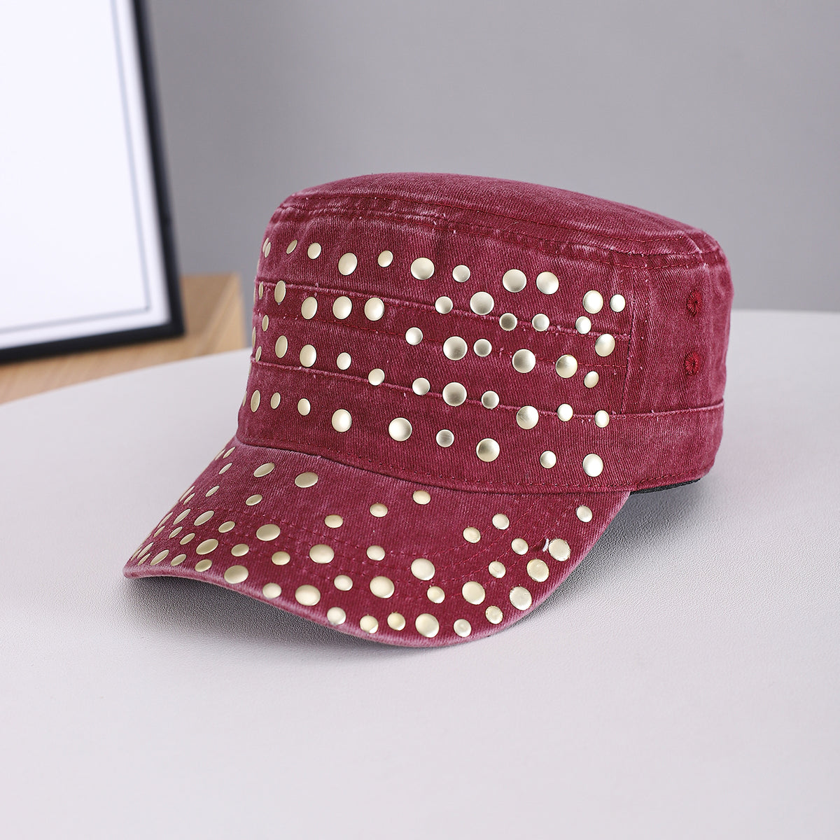 Rivet en métal décoré et lavé pour hommes et femmes et matériel décontractionné Style plat