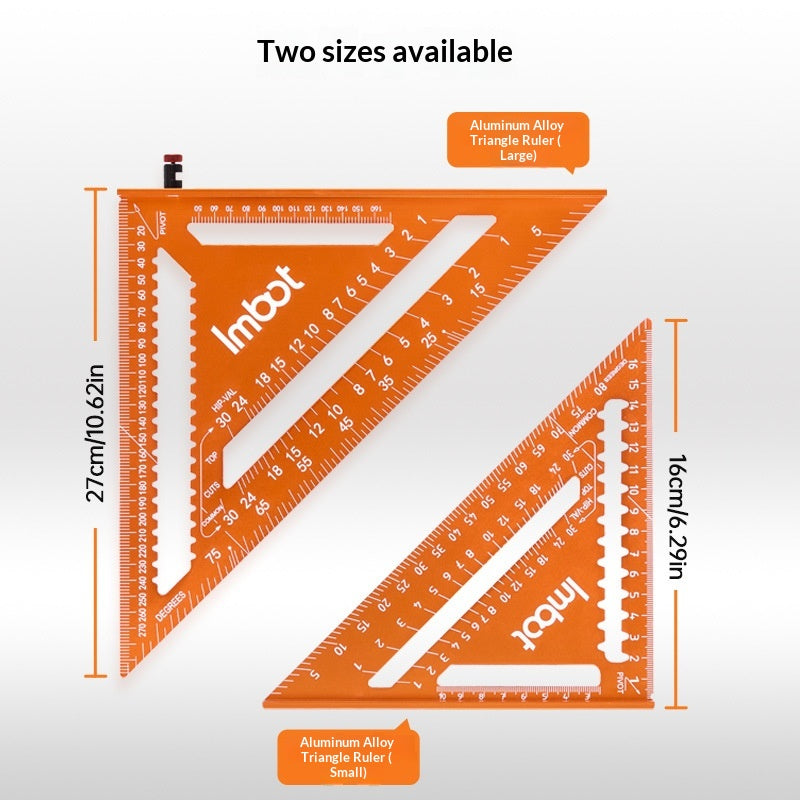 Aluminium Alliage Triangle Règle haute précision Multifonctionnel carré de travail du bois