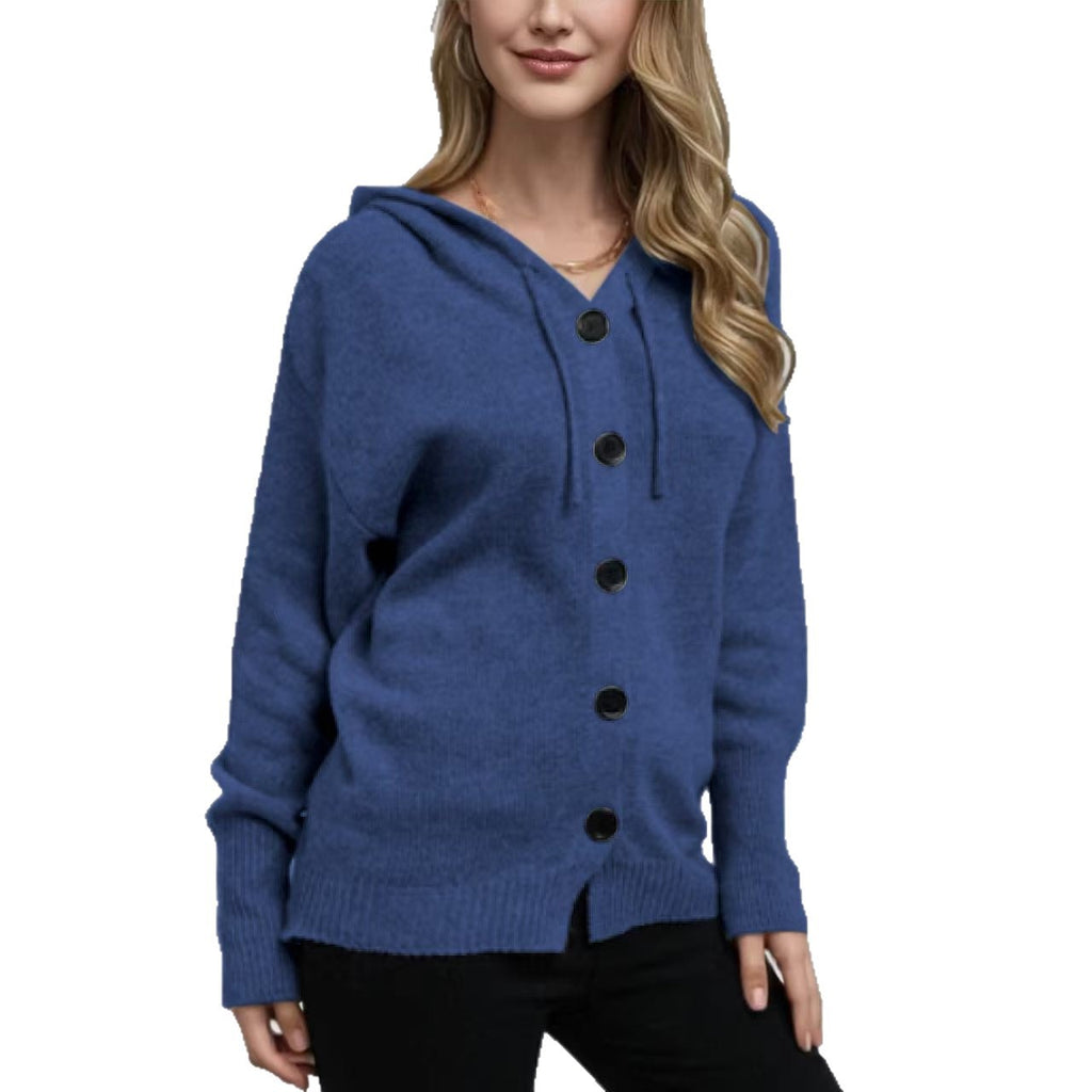 Chemise à capuche à tête unique en couleur V pour femmes
