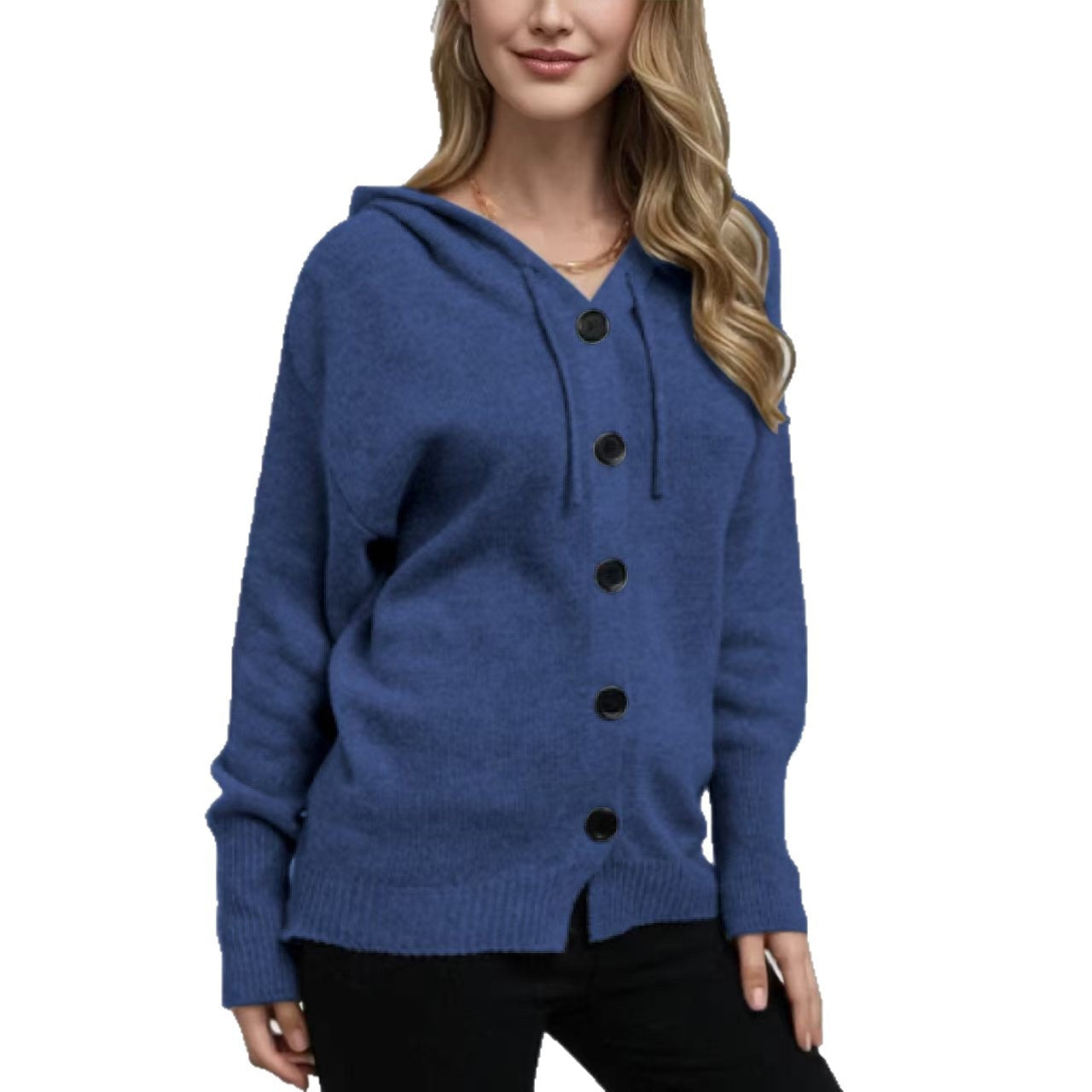 Chemise à capuche à tête unique en couleur V pour femmes
