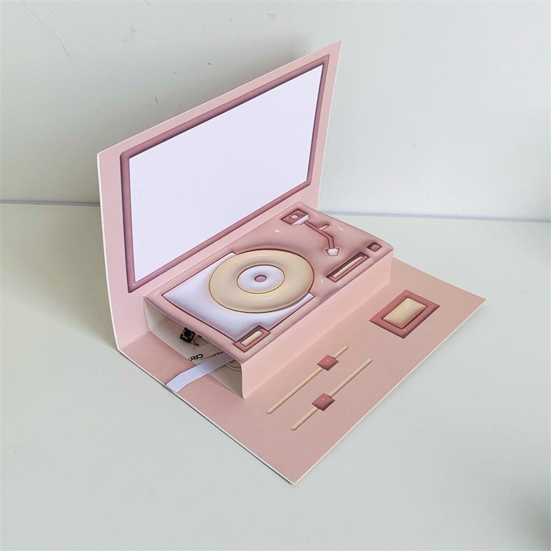 Phonograph cadeau d'anniversaire Cartes de voeux stéréoscopiques créatives