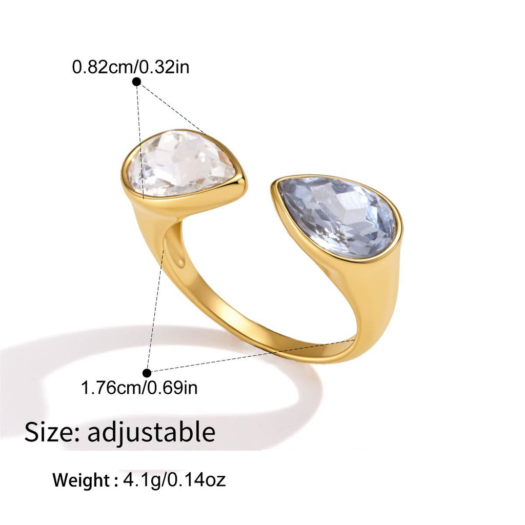 Verre de verre pour femme Bracelet en acier Titanium ouvert