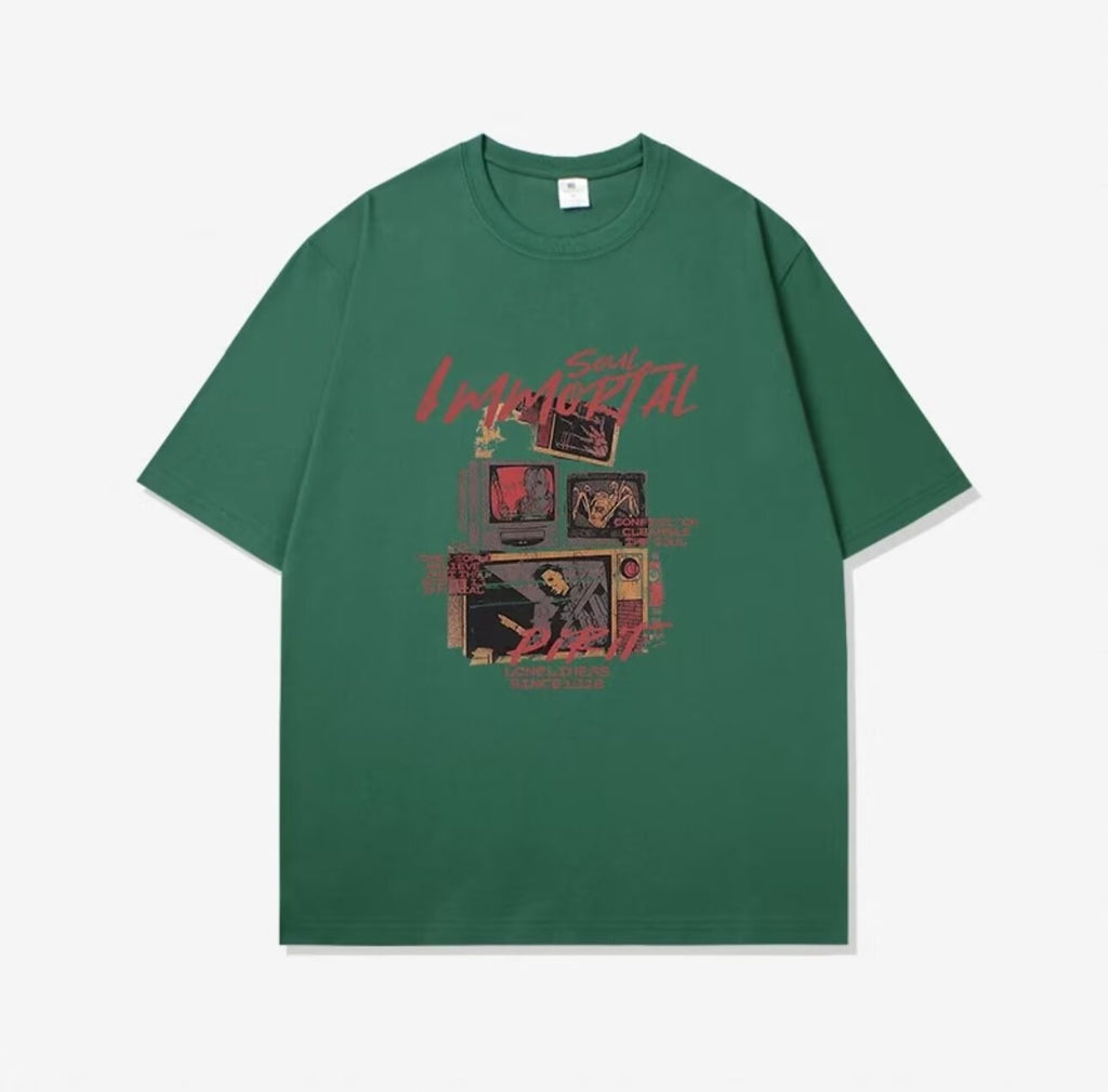 T-shirt American Retro Short Sleeve Hommes
