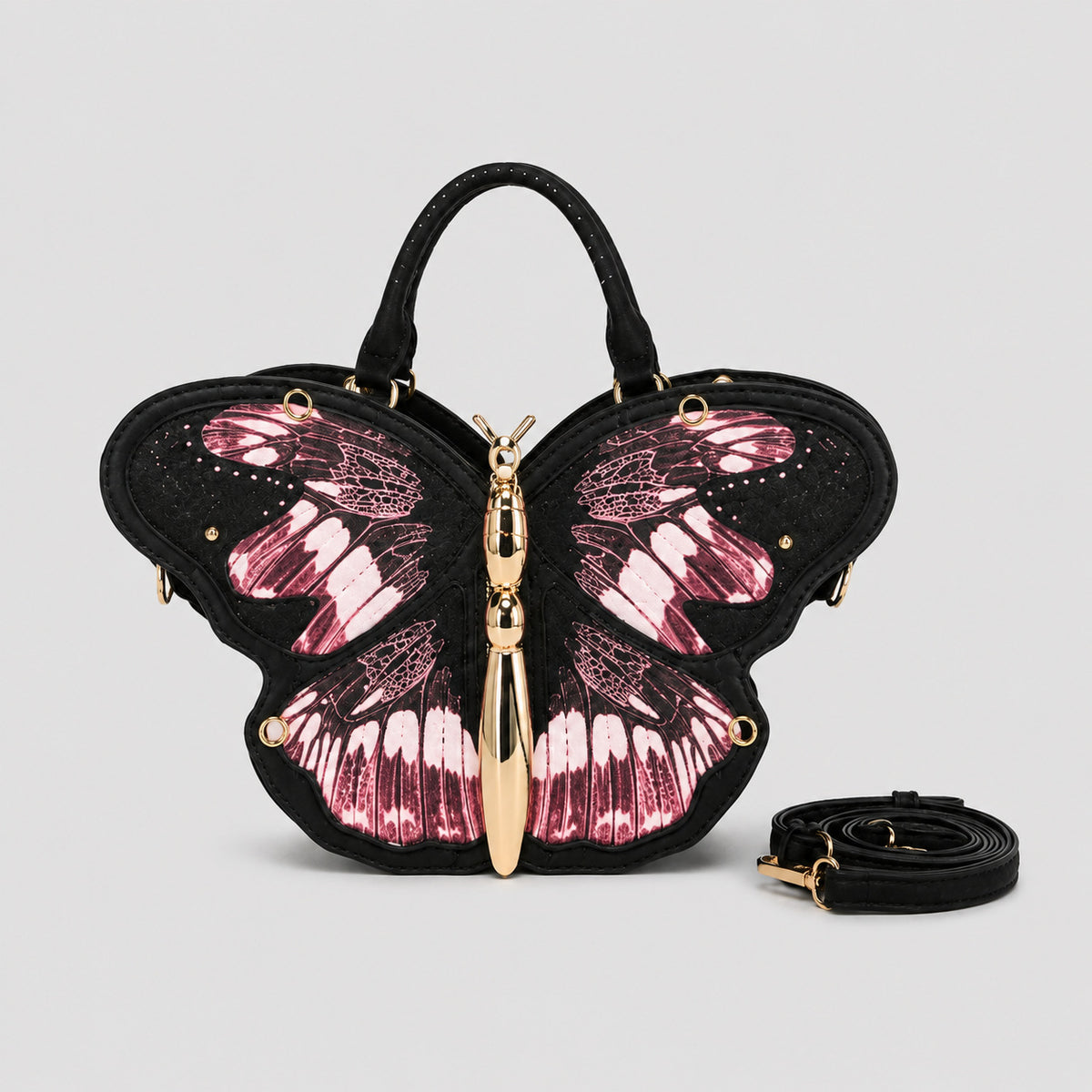 Sac à main mode en forme de papillon de style punk en trois dimensions