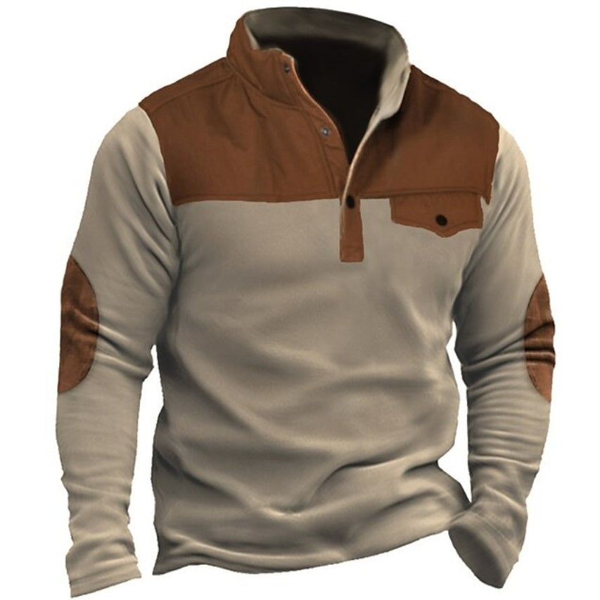 European and American Solid-color Summer Versatile Manches longues Casual Hommes