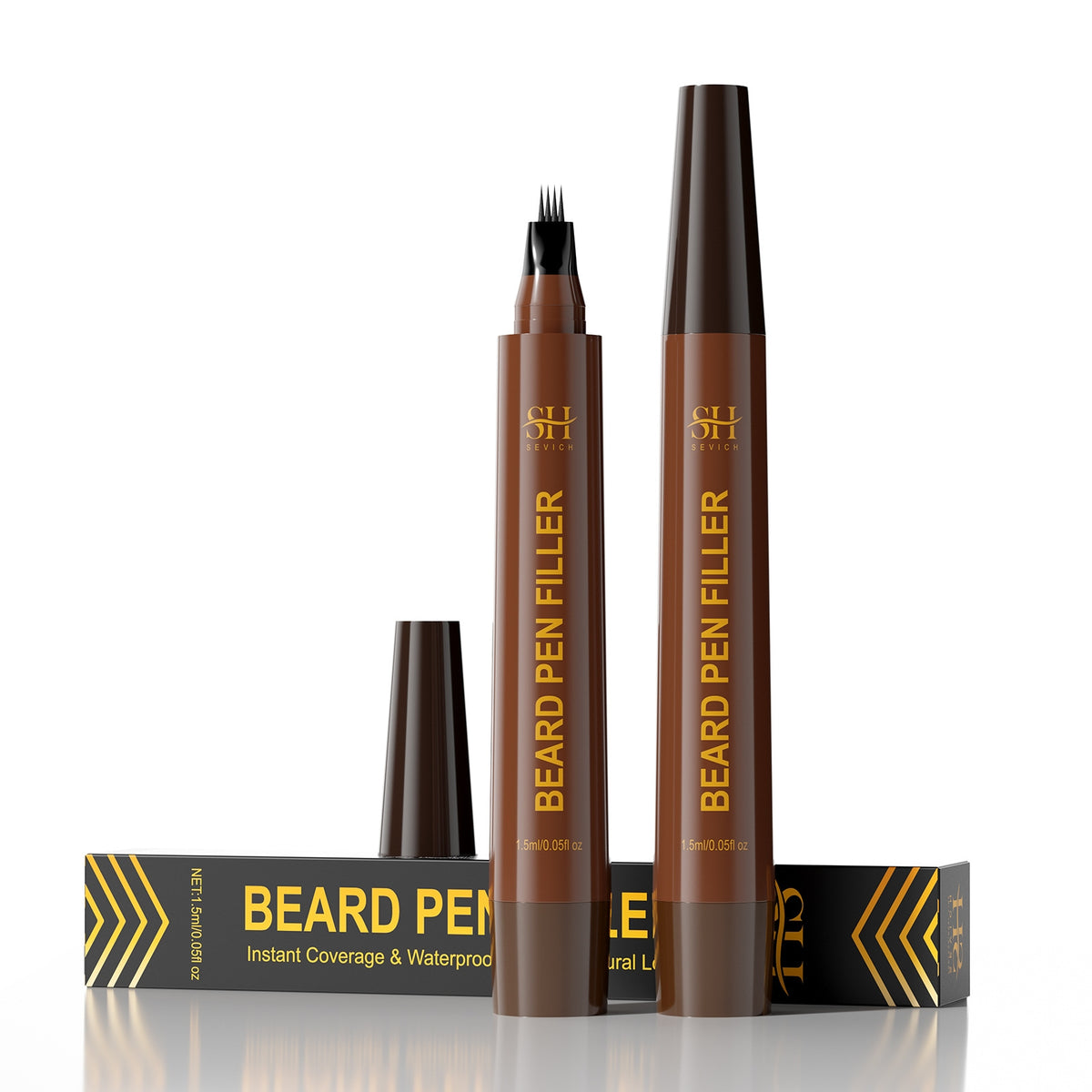 Remplir l'en-tête de l'en-tête des sourcils de barbe pour hommes Et imperméable naturel pas facile à